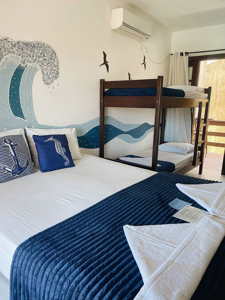 Suite with breakfast in Pousada with pool, 200m from the bea
